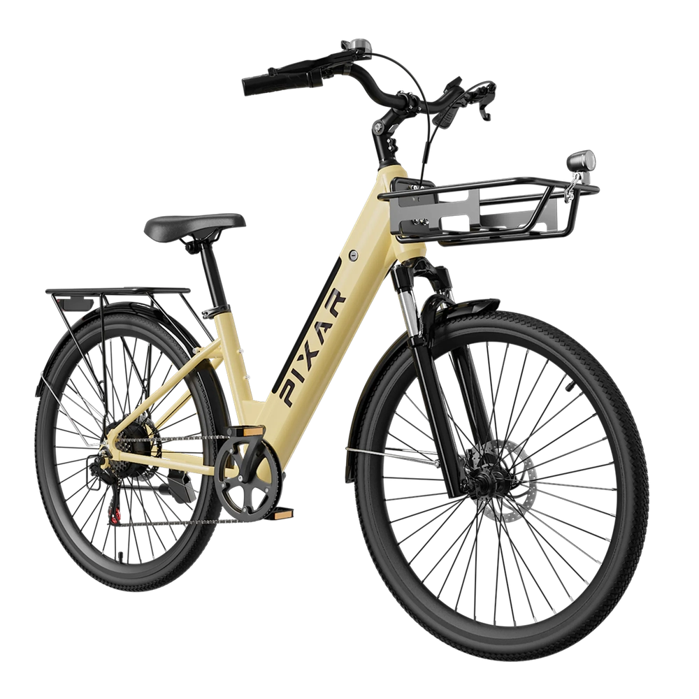 PIXAR® Cruiser 250W Electric City Bike - 120km Range, Shimano 7-Speed, High Load Capacity