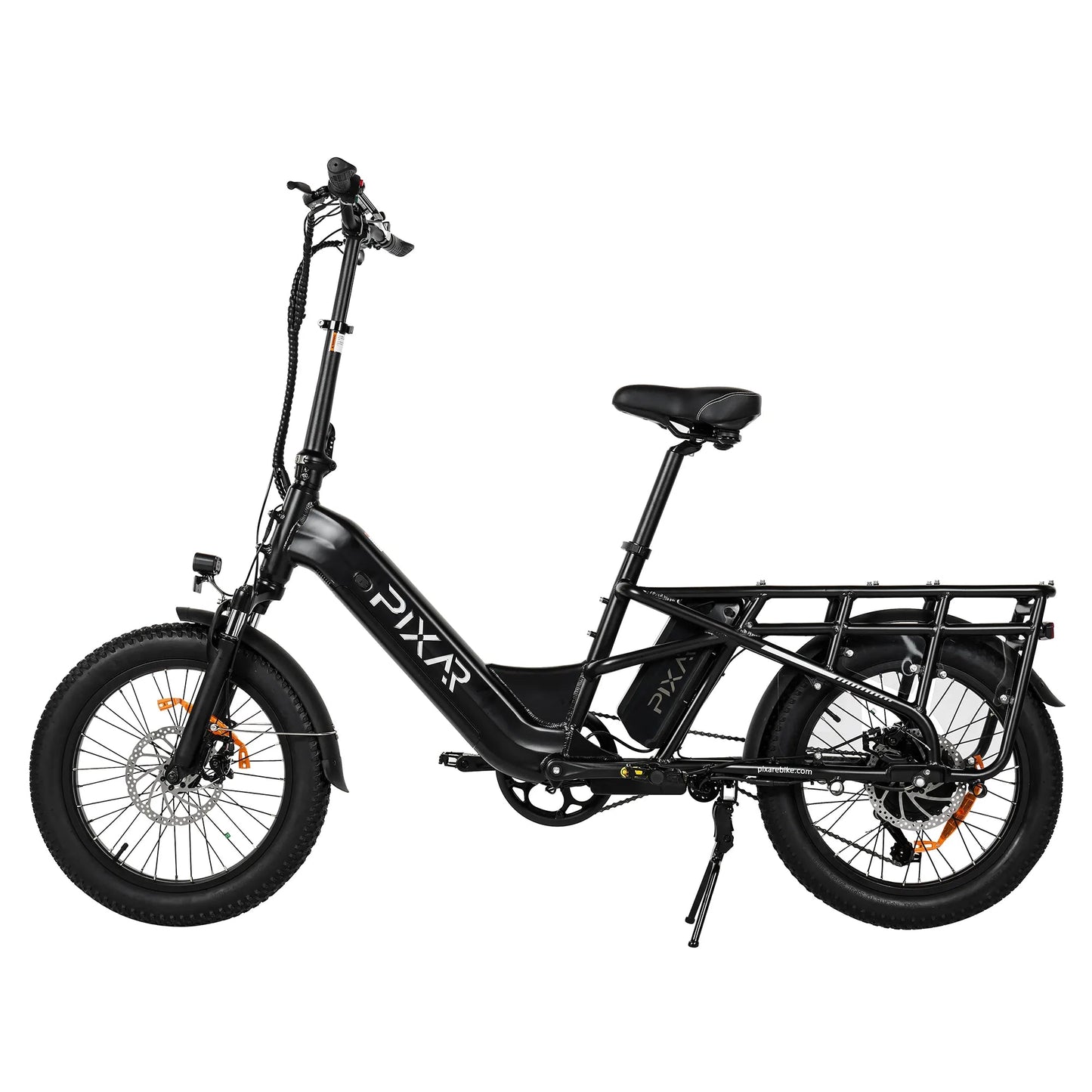 PIXAR Plus7 500W Fat Tire Electric Bike – 48V 10.4Ah Battery, 20"x3" Tires, Shimano 7-Speed, Front Suspension
