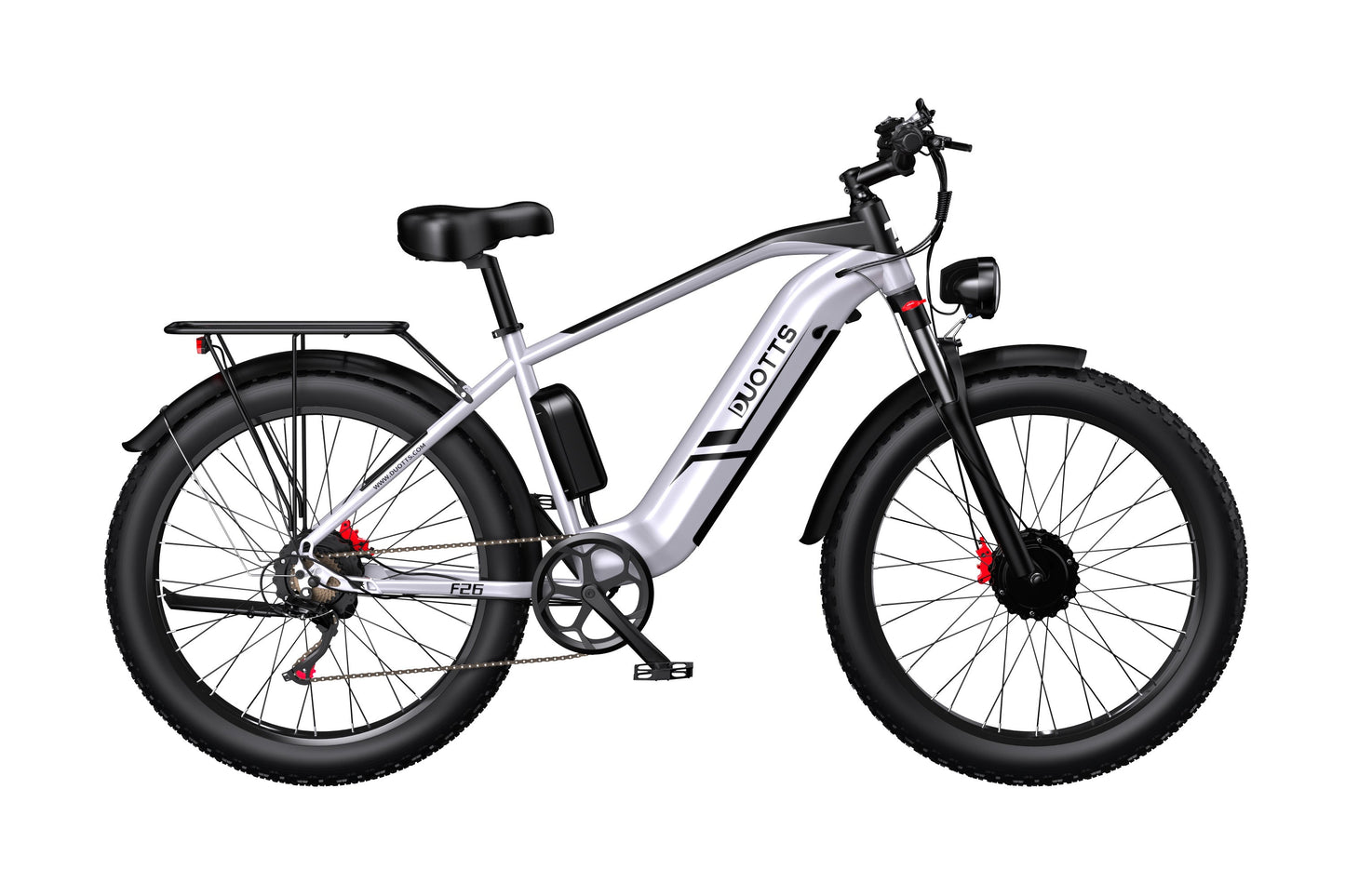 DUOTTS F26 Pro Dual-Motor Electric Bike: 48V 750W*2 Motors, Samsung 48V 20AH Battery, Shimano 7-Speed, Hydraulic Brakes, 65NM Torque, LCD Display, Bluetooth Connectivity, Aluminum Alloy Frame