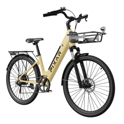 PIXAR® Cruiser 250W Electric City Bike - 120km Range, Shimano 7-Speed, High Load Capacity
