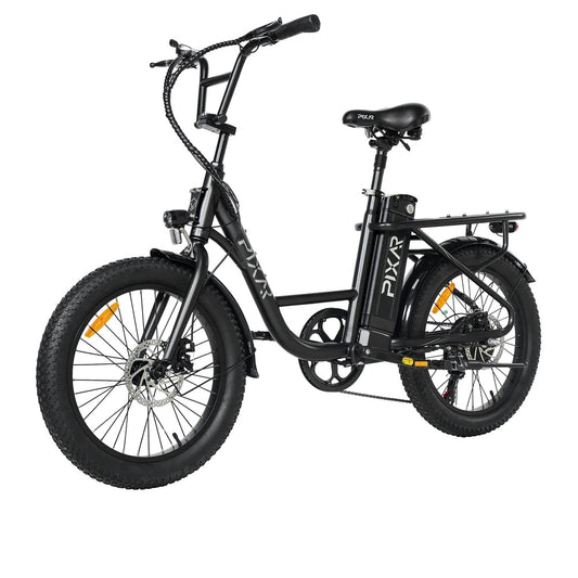 PIXAR Fun1 350W Fat Tire Electric Bike – 36V 10.4Ah Battery, 20"x3" Tires, Shimano 7-Speed, Front Suspension
