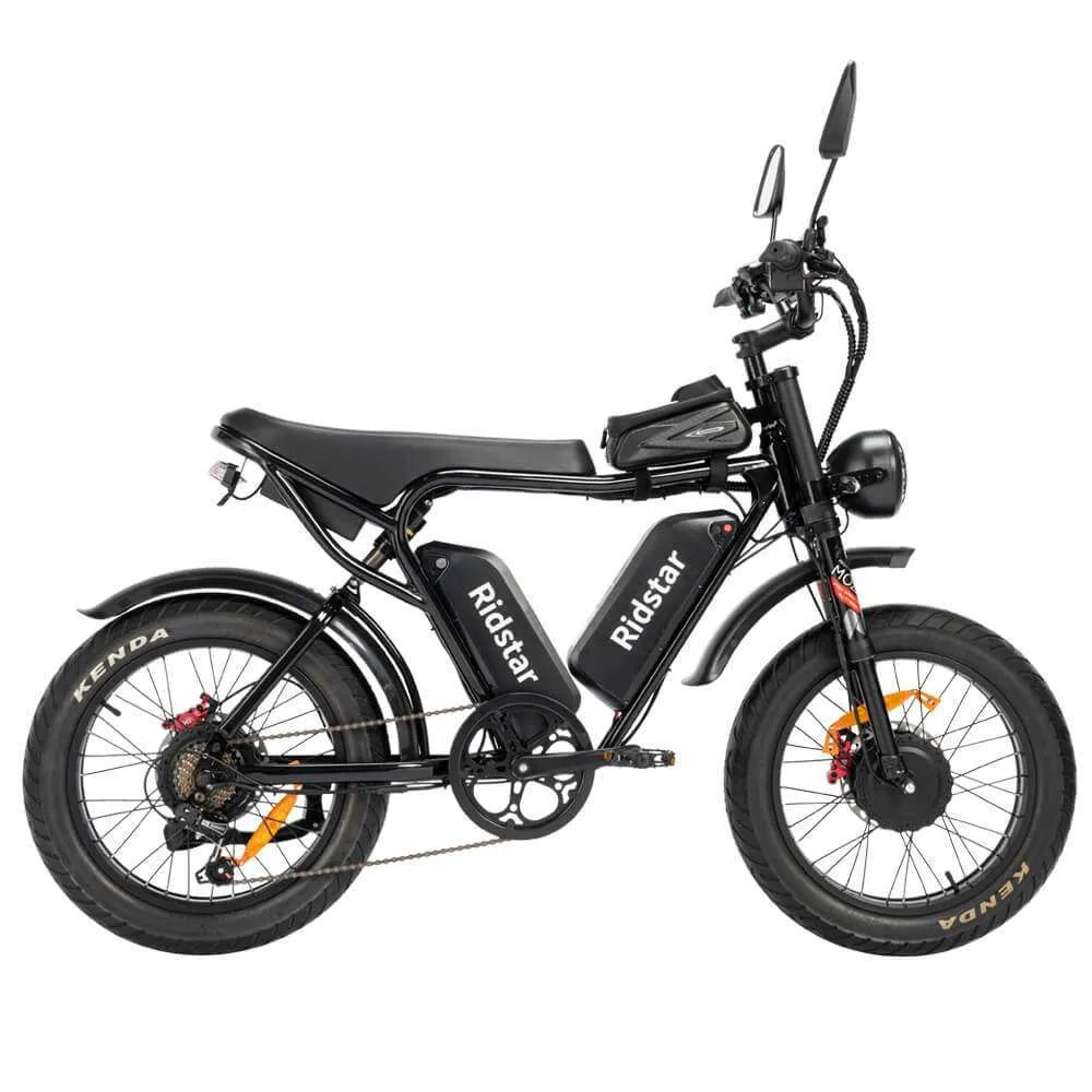 Ridstar Q20 Pro - 2000W Dual Motor E-Bike, 52V 40AH Battery, 20" Fat Tires, Dual Suspension