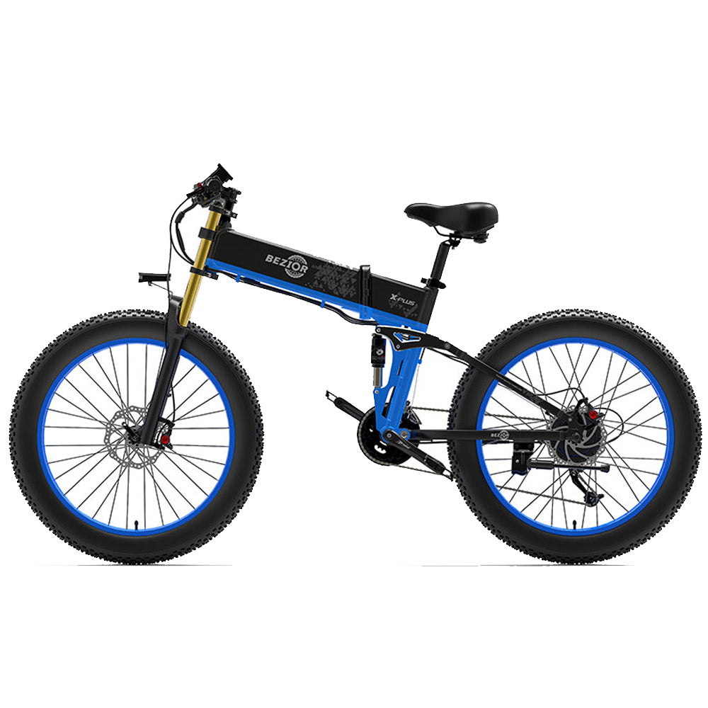 Bezior X Plus Foldable Electric Bike - 1500W Motor, 26x4.0 Wheels, 130 km Range, Shimano 27-Speed