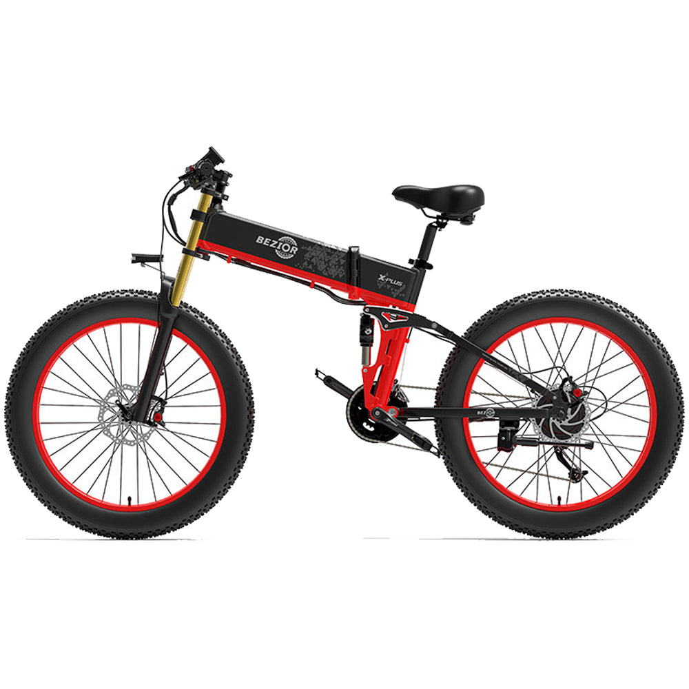 Bezior X Plus Foldable Electric Bike - 1500W Motor, 26x4.0 Wheels, 130 km Range, Shimano 27-Speed