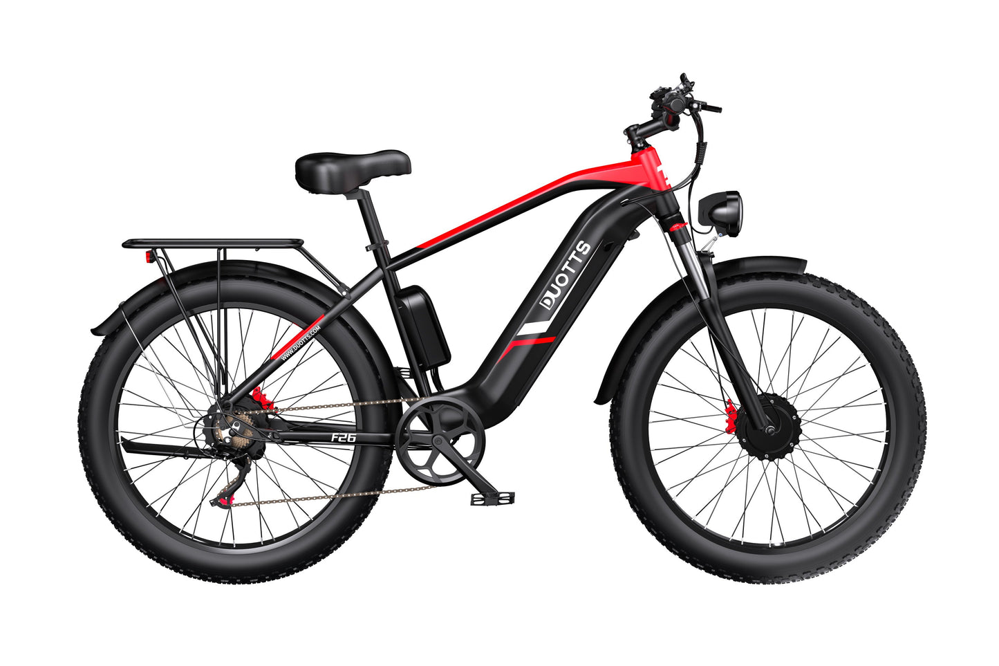 DUOTTS F26 Pro Dual-Motor Electric Bike: 48V 750W*2 Motors, Samsung 48V 20AH Battery, Shimano 7-Speed, Hydraulic Brakes, 65NM Torque, LCD Display, Bluetooth Connectivity, Aluminum Alloy Frame