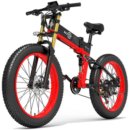 Bezior X Plus Foldable Electric Bike - 1500W Motor, 26x4.0 Wheels, 130 km Range, Shimano 27-Speed