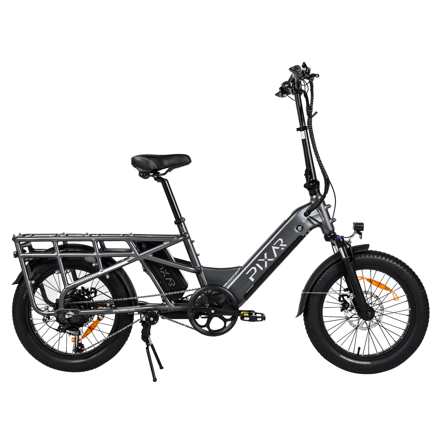 PIXAR Plus7 500W Fat Tire Electric Bike – 48V 10.4Ah Battery, 20"x3" Tires, Shimano 7-Speed, Front Suspension