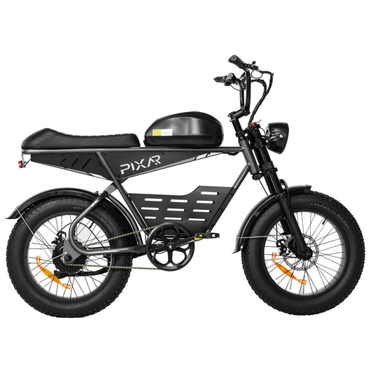 PIXAR SuperV 500W Electric Bike – 48V 15.6Ah Battery, 60KM Range, Shimano 7-Speed, All-Terrain Fat Tire E-Bike