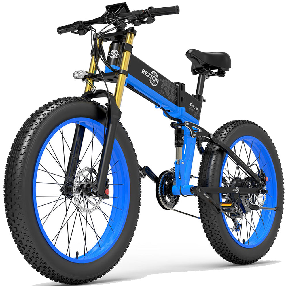 Bezior X Plus Foldable Electric Bike - 1500W Motor, 26x4.0 Wheels, 130 km Range, Shimano 27-Speed