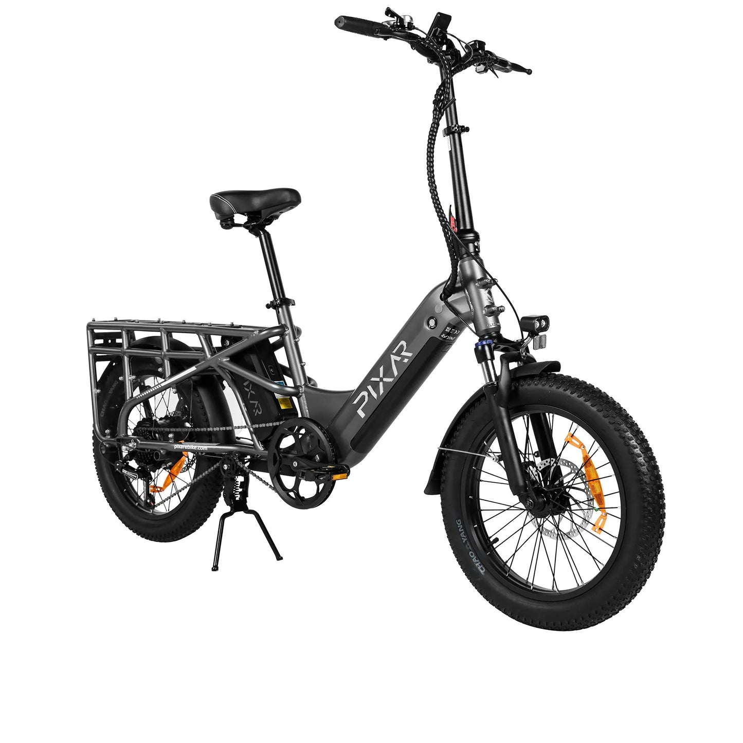 PIXAR Plus7 500W Fat Tire Electric Bike – 48V 10.4Ah Battery, 20"x3" Tires, Shimano 7-Speed, Front Suspension