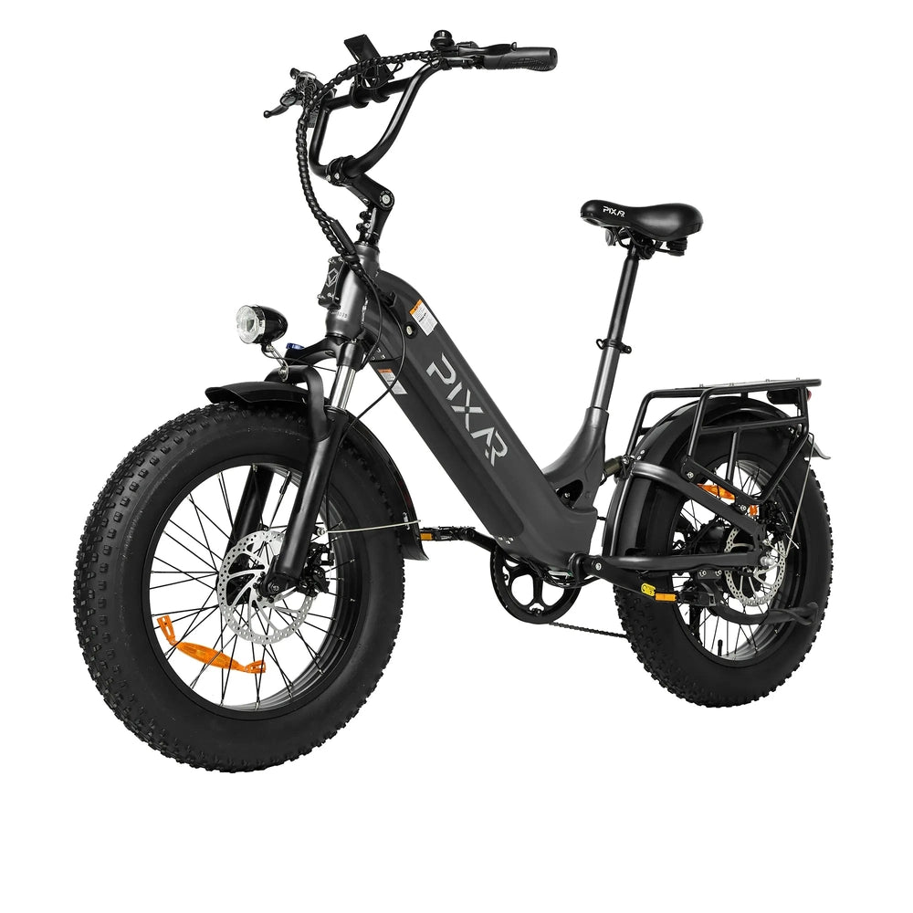 PIXAR Ride1 Fat Tire Mountain E-Bike – 500W Motor, Samsung 36V 15.6Ah Battery, 20"x4.0 Tires, Shimano Gearing