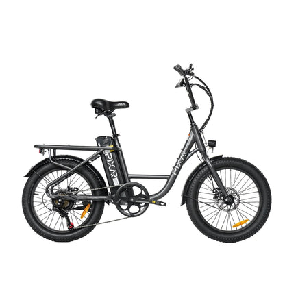 PIXAR Fun1 350W Fat Tire Electric Bike – 36V 10.4Ah Battery, 20"x3" Tires, Shimano 7-Speed, Front Suspension