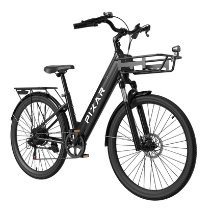 PIXAR® Cruiser 250W Electric City Bike - 120km Range, Shimano 7-Speed, High Load Capacity
