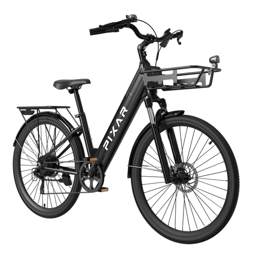 PIXAR® Cruiser 250W Electric City Bike - 120km Range, Shimano 7-Speed, High Load Capacity