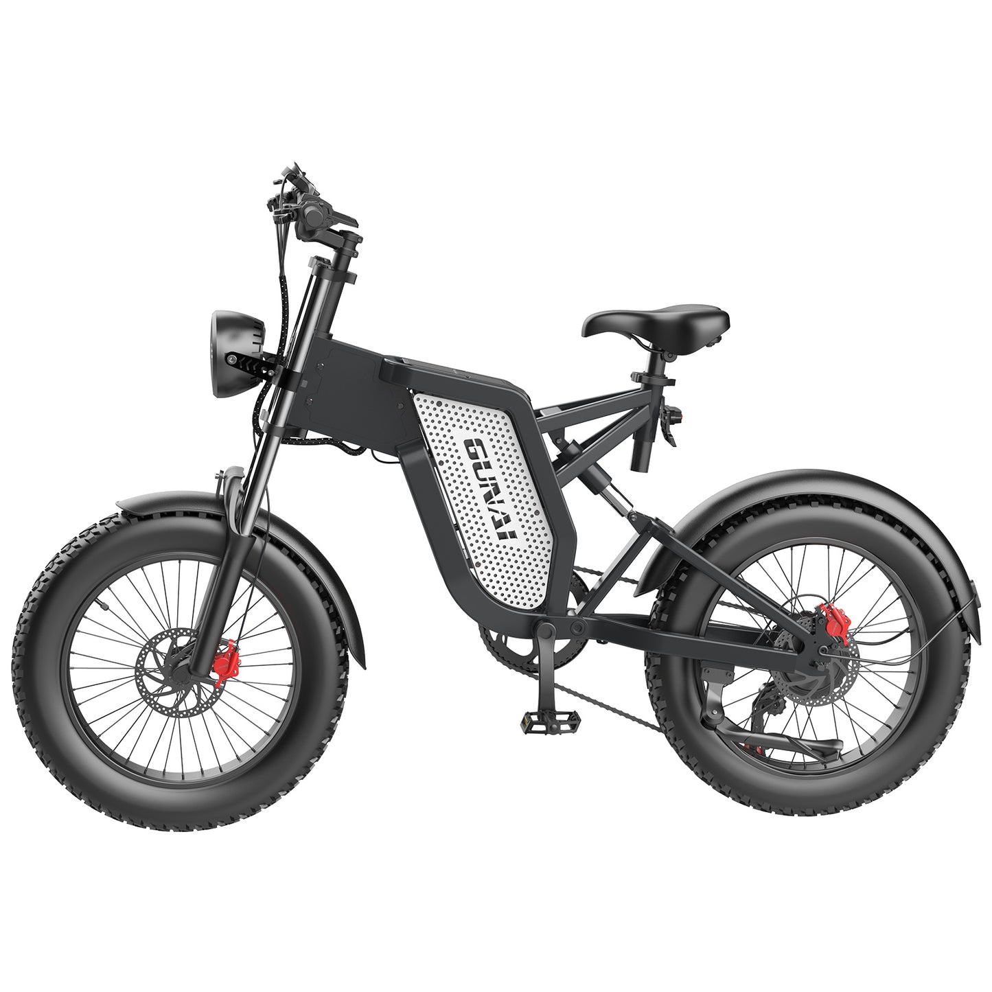 GUNAI-MX25 Electric Bike: 48V 1000W Motor, 45-50KM/h Speed, 25Ah Battery, 40-60KM Range, Shimano 7-Speed, 20x4.0 Fat Tires, Hydraulic Brakes, 200KG Load Capacity, LED Spotlight