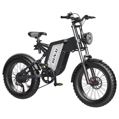 GUNAI-MX25 Electric Bike: 48V 1000W Motor, 45-50KM/h Speed, 25Ah Battery, 40-60KM Range, Shimano 7-Speed, 20x4.0 Fat Tires, Hydraulic Brakes, 200KG Load Capacity, LED Spotlight