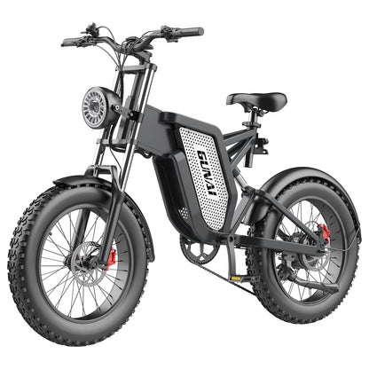 GUNAI-MX25 Electric Bike: 48V 1000W Motor, 45-50KM/h Speed, 25Ah Battery, 40-60KM Range, Shimano 7-Speed, 20x4.0 Fat Tires, Hydraulic Brakes, 200KG Load Capacity, LED Spotlight