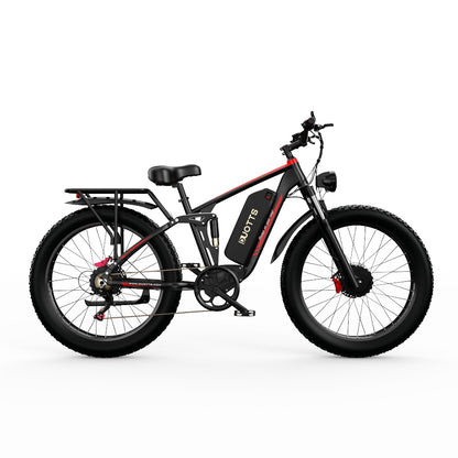 DUOTTS S26 Electric Bike: Dual 48V 750W Motors, Samsung 48V 20AH Battery, Shimano 7-Speed, Hydraulic Brakes, 26x4.0 Tires, 5-Speed LCD Display, Bluetooth Connectivity