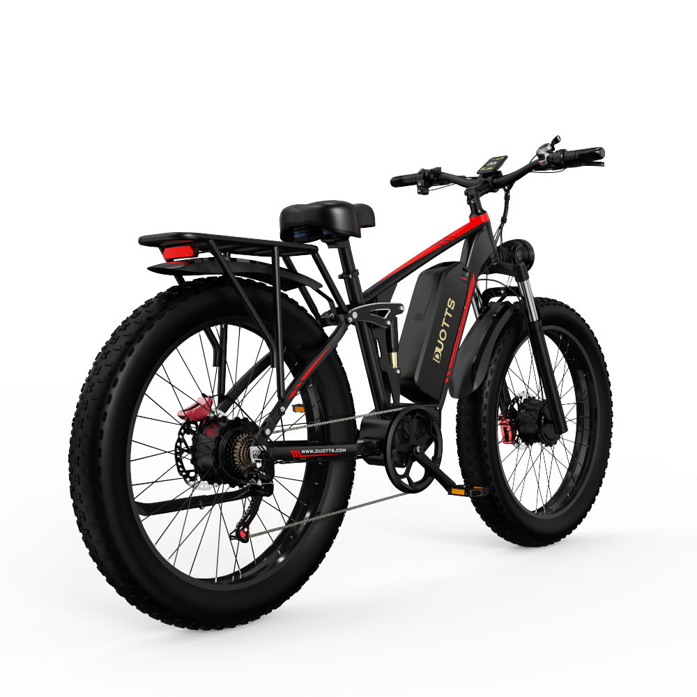 DUOTTS S26 Electric Bike: Dual 48V 750W Motors, Samsung 48V 20AH Battery, Shimano 7-Speed, Hydraulic Brakes, 26x4.0 Tires, 5-Speed LCD Display, Bluetooth Connectivity