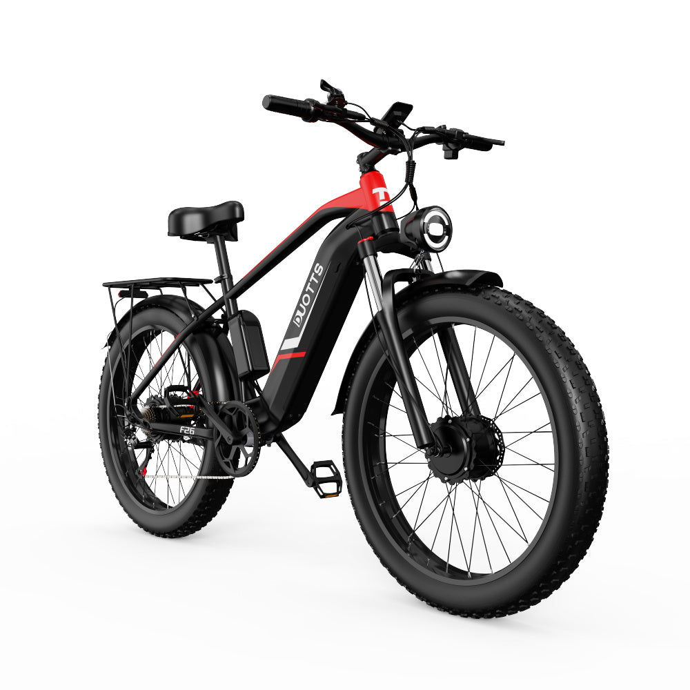 DUOTTS F26 Pro Dual-Motor Electric Bike: 48V 750W*2 Motors, Samsung 48V 20AH Battery, Shimano 7-Speed, Hydraulic Brakes, 65NM Torque, LCD Display, Bluetooth Connectivity, Aluminum Alloy Frame