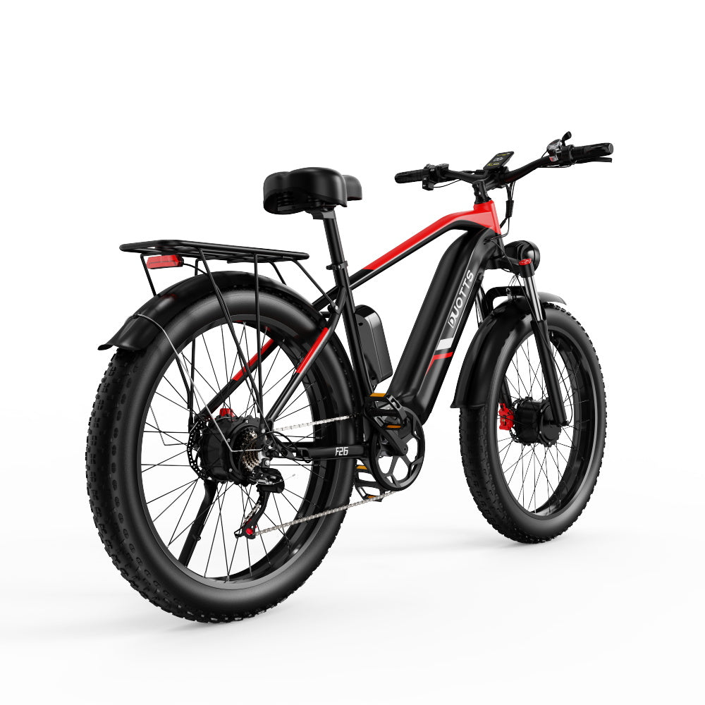 DUOTTS F26 Pro Dual-Motor Electric Bike: 48V 750W*2 Motors, Samsung 48V 20AH Battery, Shimano 7-Speed, Hydraulic Brakes, 65NM Torque, LCD Display, Bluetooth Connectivity, Aluminum Alloy Frame