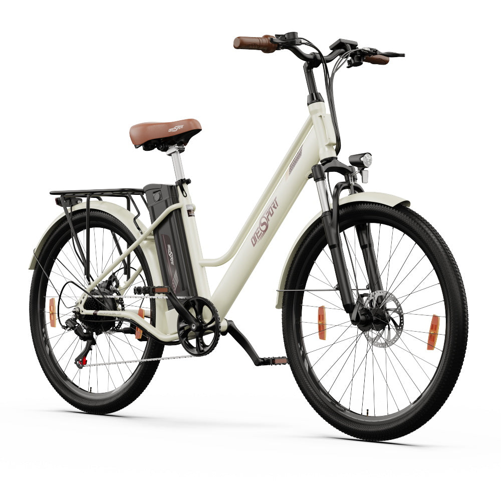 ONESPORT OT18-3 Electric Bike - 26" Wire-Spoke Wheels, 14.4AH Battery, Single-Speed, LCD Screen, IP54 Waterproof