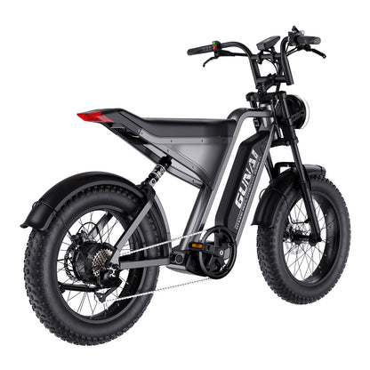 GUNAI-Y Electric Bike: 1000W Motor, 48V 18AH Battery, 60KM/h Speed, 50-90KM Range, Dual Suspension, Hydraulic Disc Brakes, 7-Speed Shimano, 150KG Load Capacity, 20"x4" Fat Tires