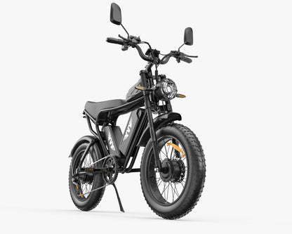 YVY C20 Standard 1500W Electric Bike, 20" Fat Tire, 48V/20Ah Battery, 33mph, 50-75 Mile Range, Shimano 7-Speed, Hydraulic Brakes