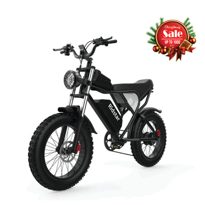 Ridstar Q20 Electric Bike - 1000W, Dual Suspension, 20" Fat Tires