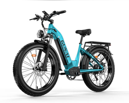 GUNAI-V Electric Bike: 1000W Motor, 48V 21AH Battery, 50KM/h Speed, 50-70KM Range, Shimano 7-Speed, 26"x4.0" Chaoyang Tires, Oil Brakes, Dual Riding Modes, 150KG Load Capacity